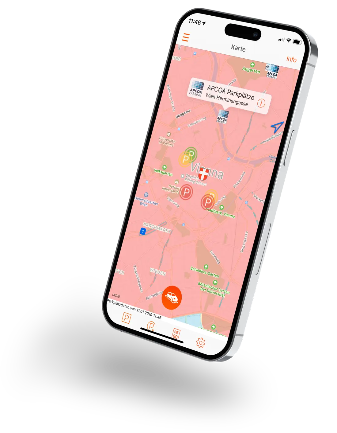Handyparken App auf iPhone
