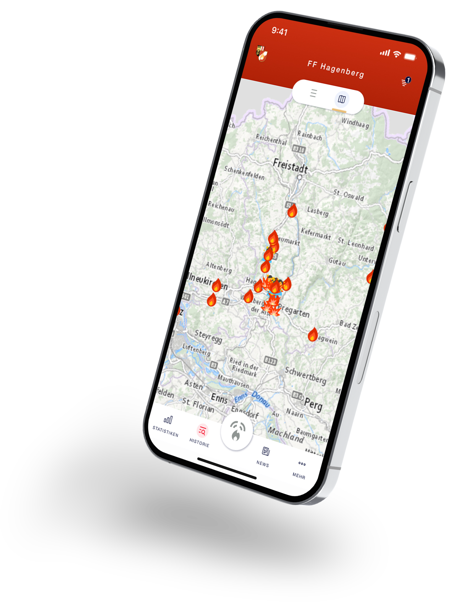 Feuerwehreinsatzinfos OÖ App auf iPhone