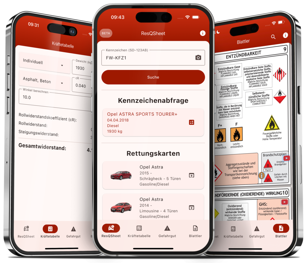 ResQ Tools App auf iPhone