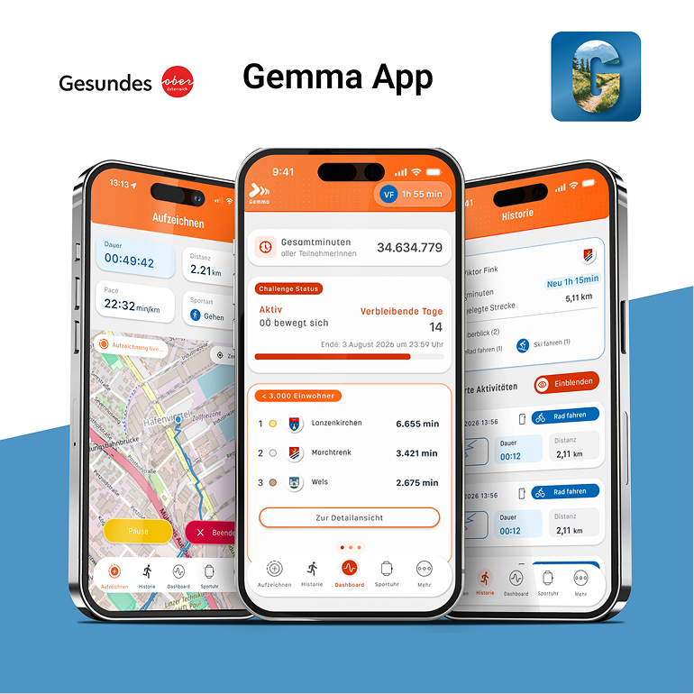 Gemma App auf iPhones dargestellt