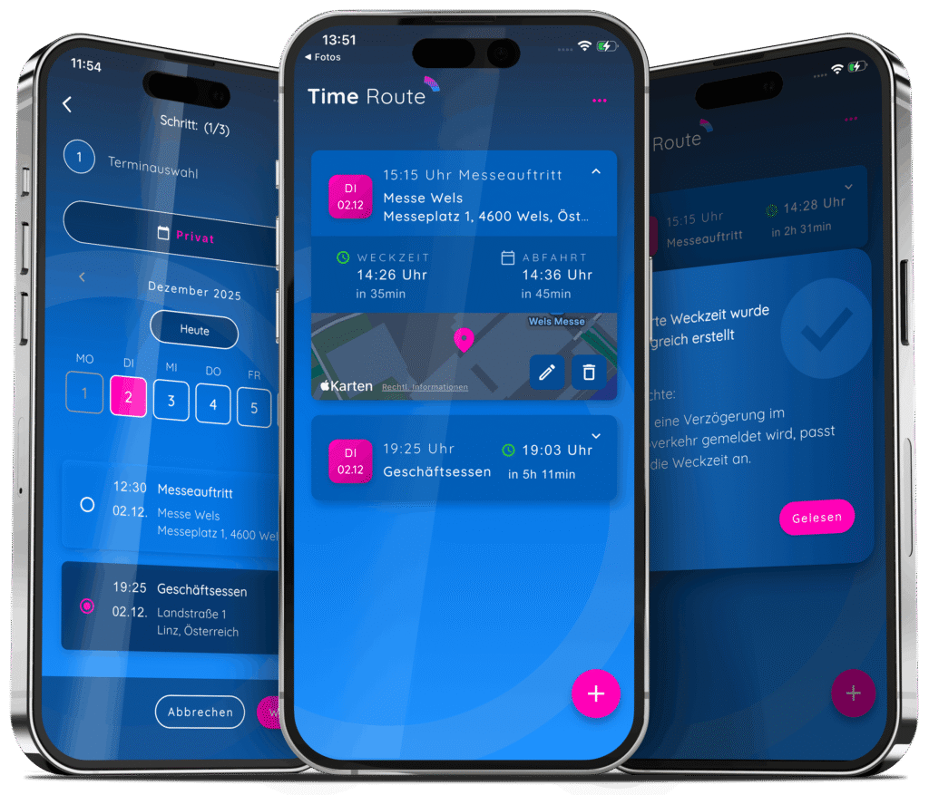 Time Route App auf iPhone dargestellt