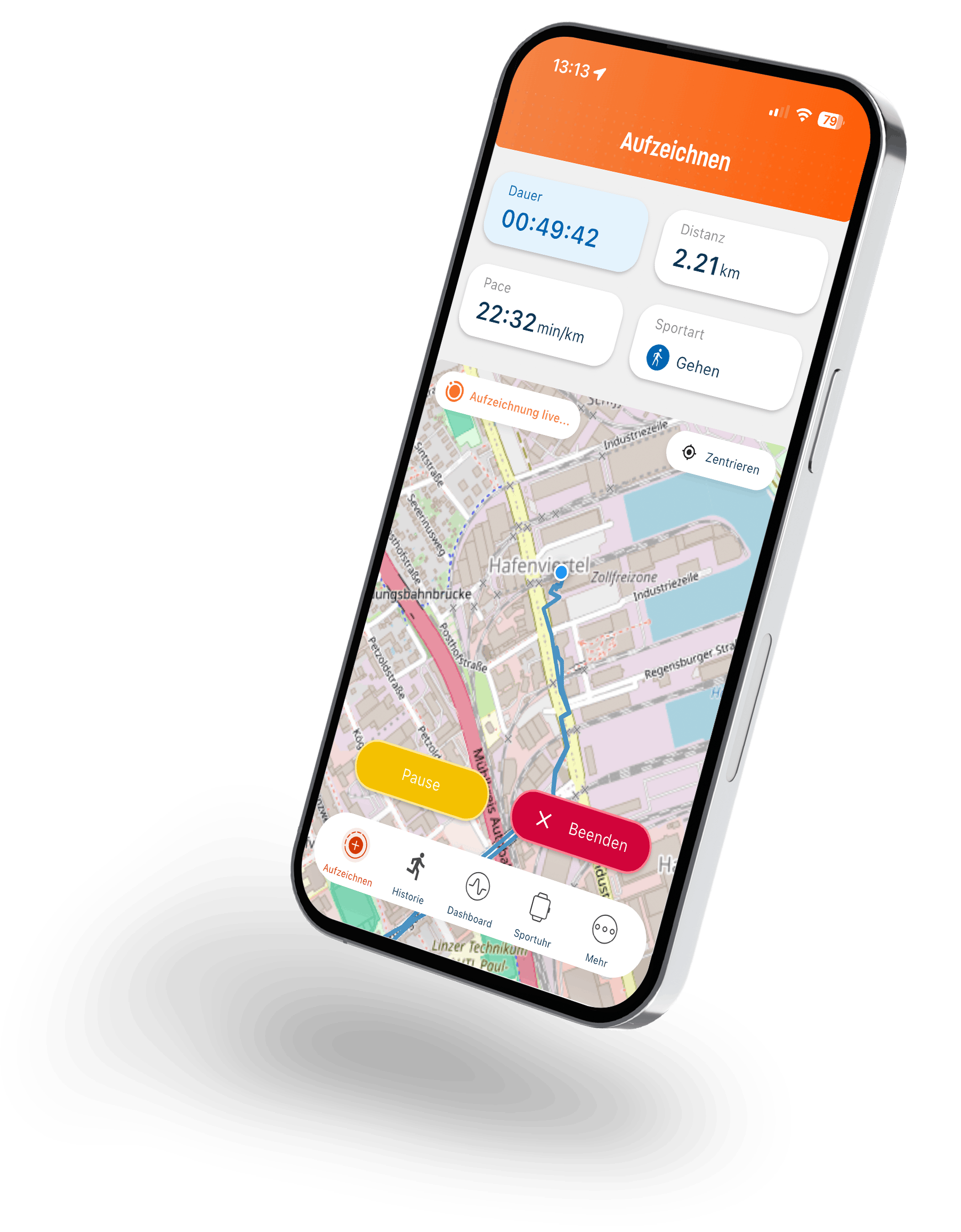 Gemma App auf iPhone dargestellt