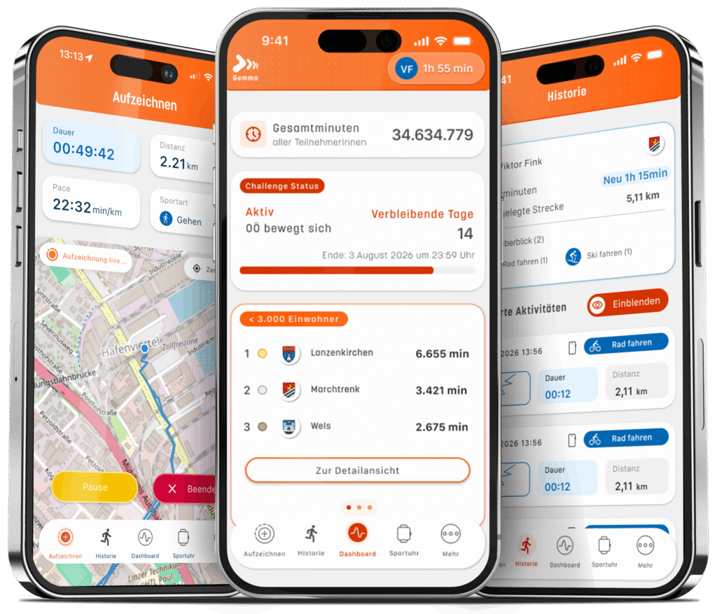 Gemma App auf iPhones dargestellt