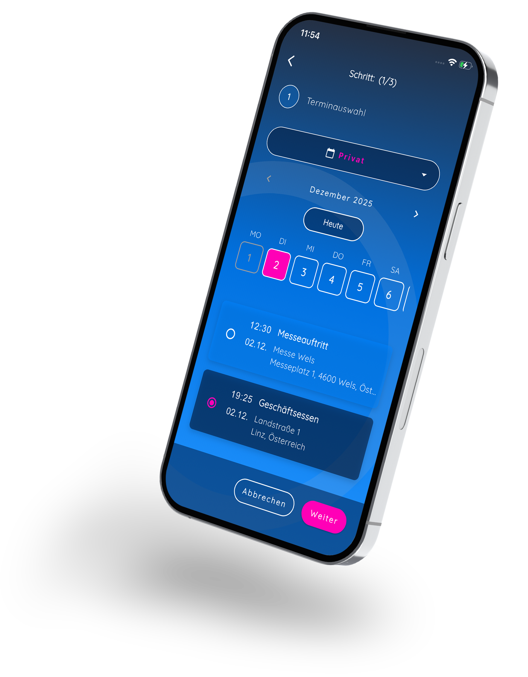 Time Route App auf iPhone dargestellt