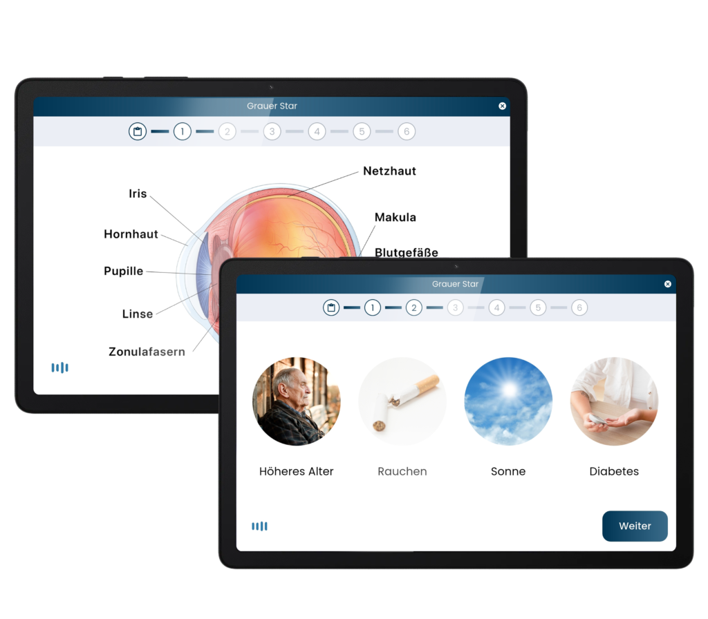 Paula Patientenaufklärung auf Tablet