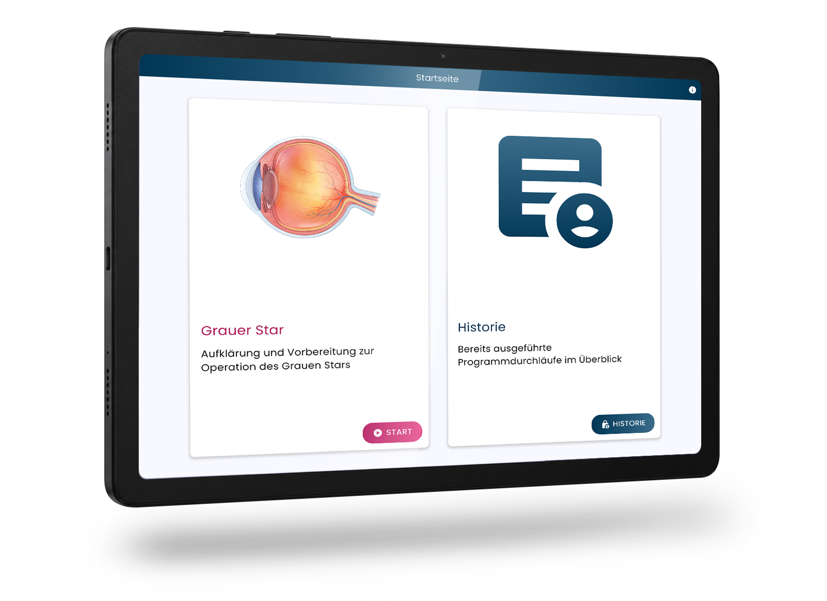 Paula Patientenaufklärung auf Tablet